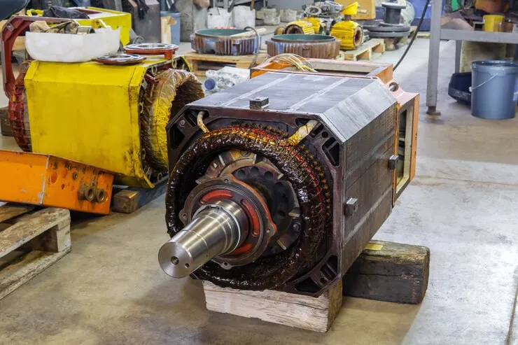 Electric motor being rewound