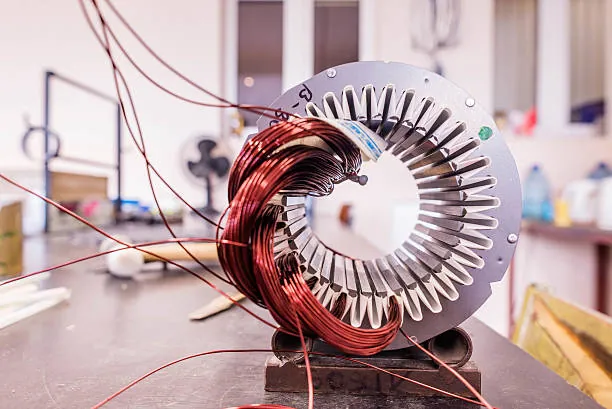 Electric motor winding work in progress